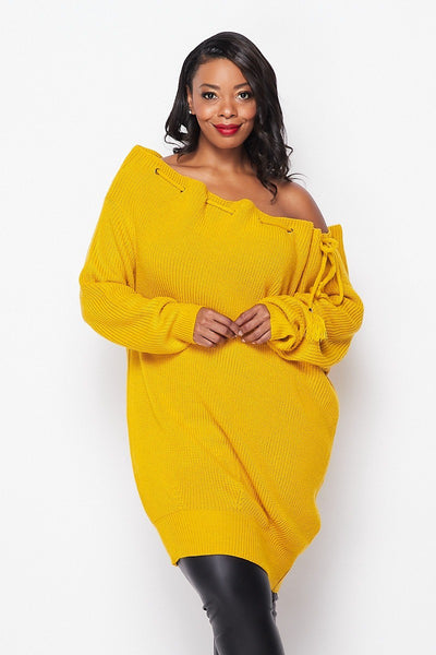 Off the Shoulder Tunic Sweater