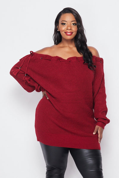 Off the Shoulder Tunic Sweater