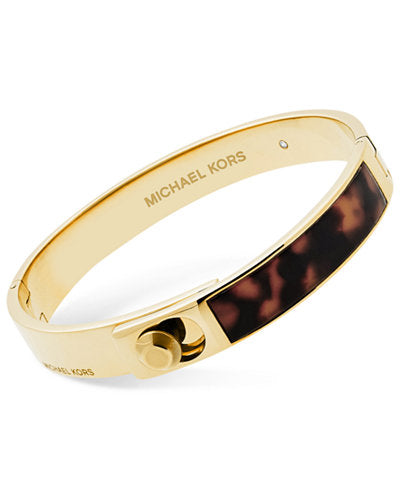 Michael Kors Imitation Tortoiseshell Hinged Bangle Bracelet