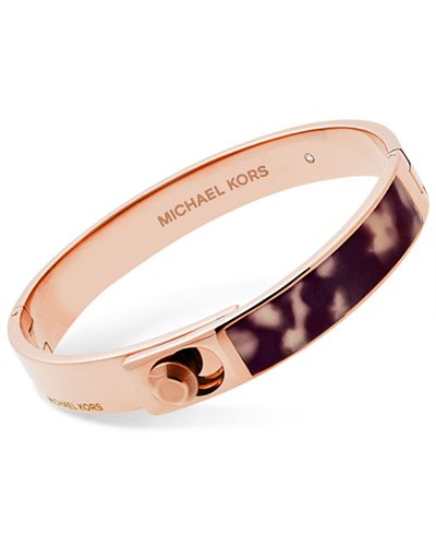 Michael Kors Imitation Tortoiseshell Hinged Bangle Bracelet