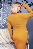 Ribbed Sleeve Shawl Sweater Dress 4Curves