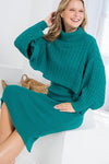 Ribbed Sleeve Shawl Sweater Dress