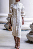 Midi Length Knitted Sweater Dress